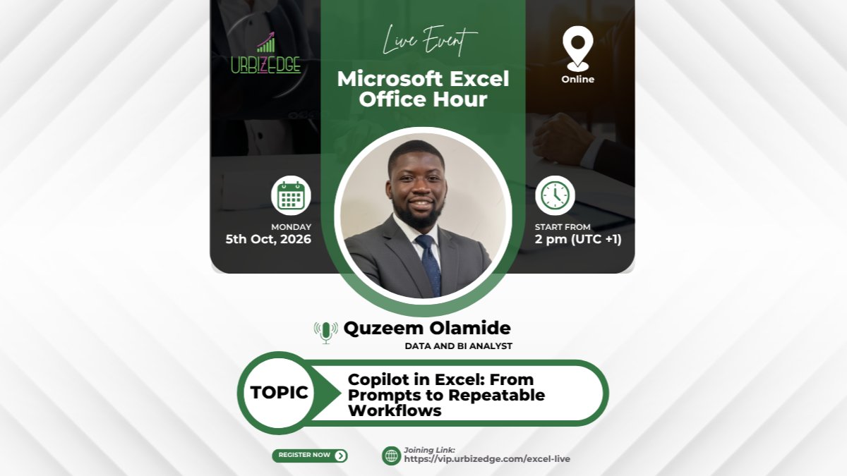 Copilot in Excel: From Prompts to Repeatable Workflows | Quzeem Olamide